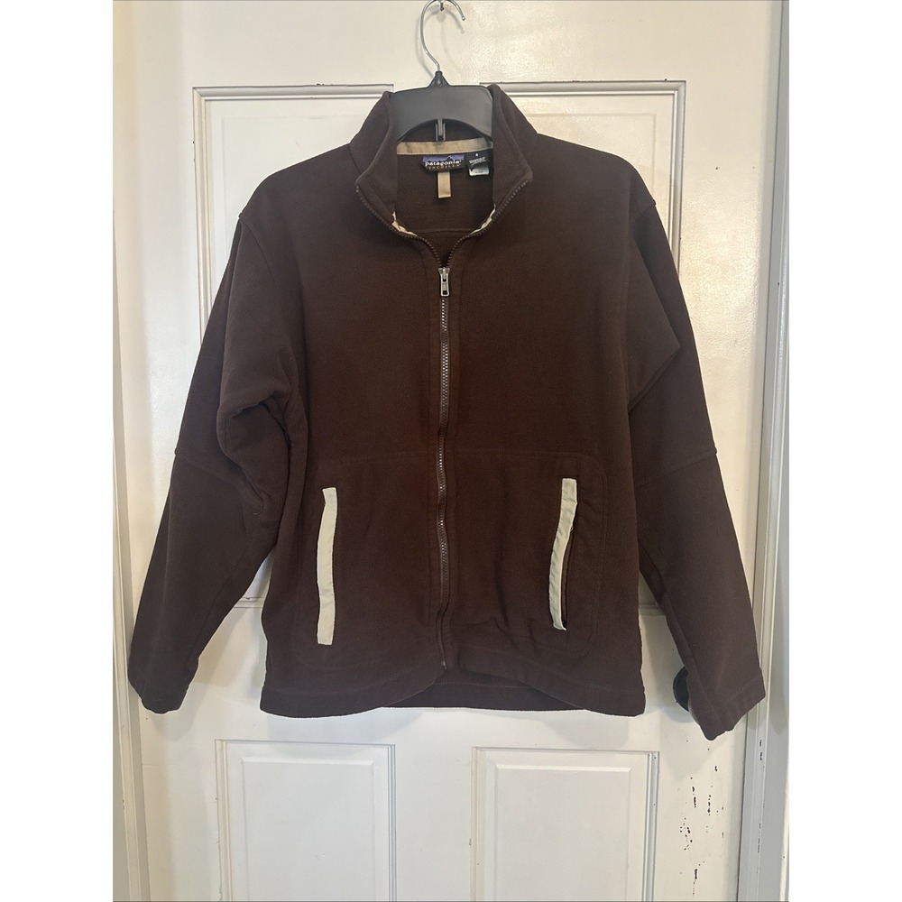 Patagonia‎ Synchilla Dark/Warm Brown FullZip Fleece Soft Jacket Old School Small